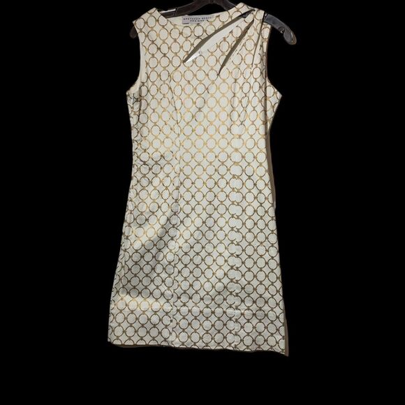 Gretchen Scott Designs Dress Short Golden Geometric Small NWT - Picture 2 of 7